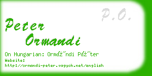 peter ormandi business card